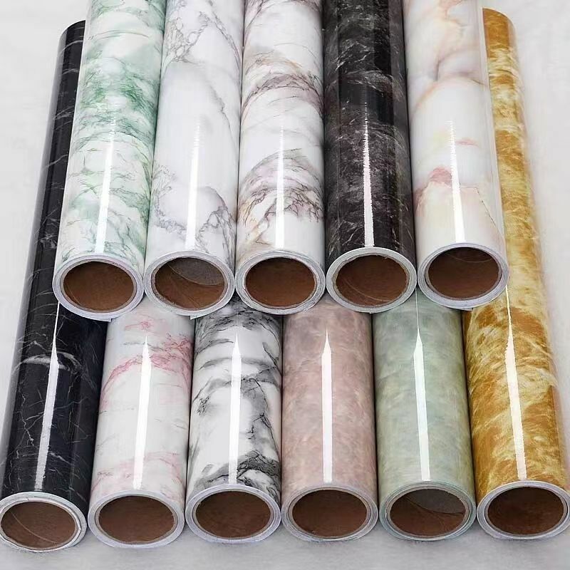 Kitchen Vinyl Marble Self Adhesive Wallpaper DIY Heatproof Waterproof Contact Continuous Wall covering Wall Stickers Wall Decor