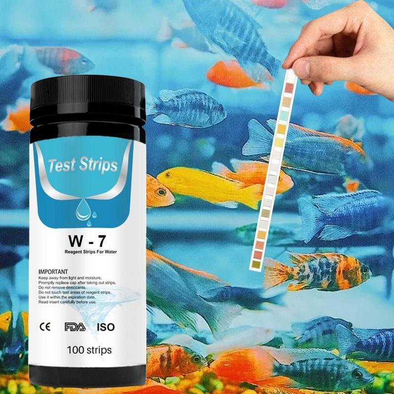 Strip tes kolam renang 7 In 1 strip uji air akurat 100 buah untuk menguji kekerasan Total Alkali Ph Klorin untuk air minum