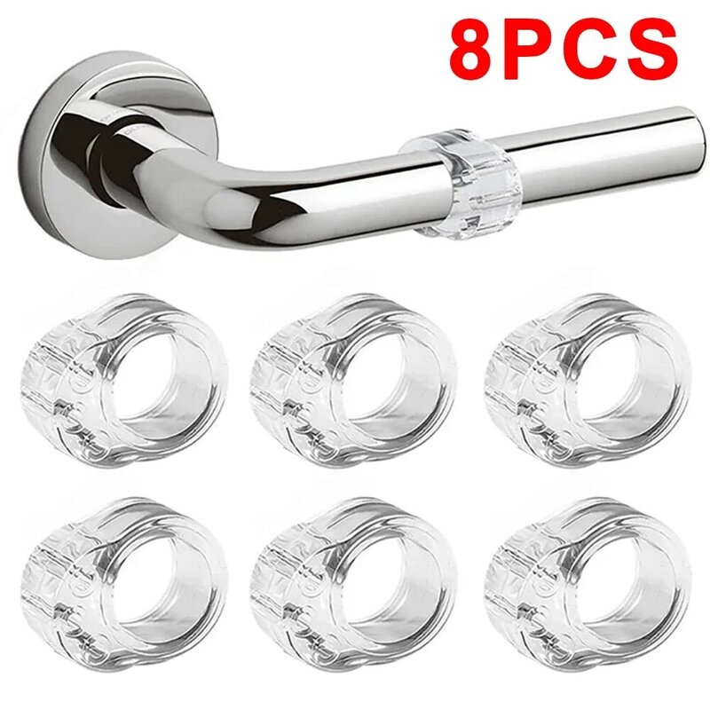 8/1Pcs Door Stopper Punch-free Anti-collision Ring Door Handle Buffer Wall Protection Pad Transparent Doorknob Bumper For Wall