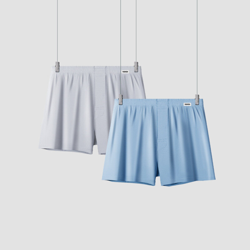 กางเกงบ็อกเซอร์ขาสั้นผ้าฝ้าย2ชิ้น/ล็อตสำหรับผู้ชายกางเกงบ็อกเซอร์ทรงหลวมใส่นอนลำลองชุดชั้นในกางเกงบ็อกเซอร์ขาสั้นกางเกงในชาย5XL