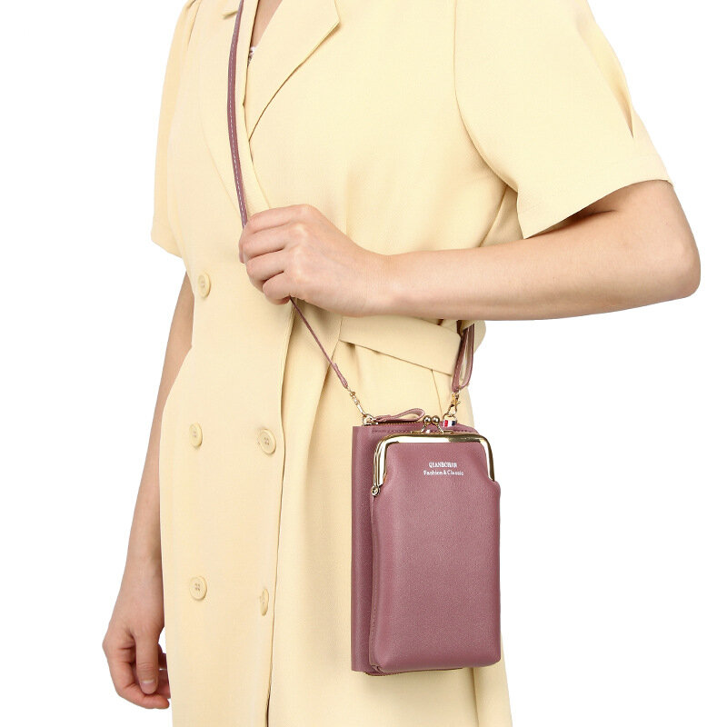 Bandolera pequeña de piel sintética para mujer, bolso de hombro, Mini tarjetero, a la moda