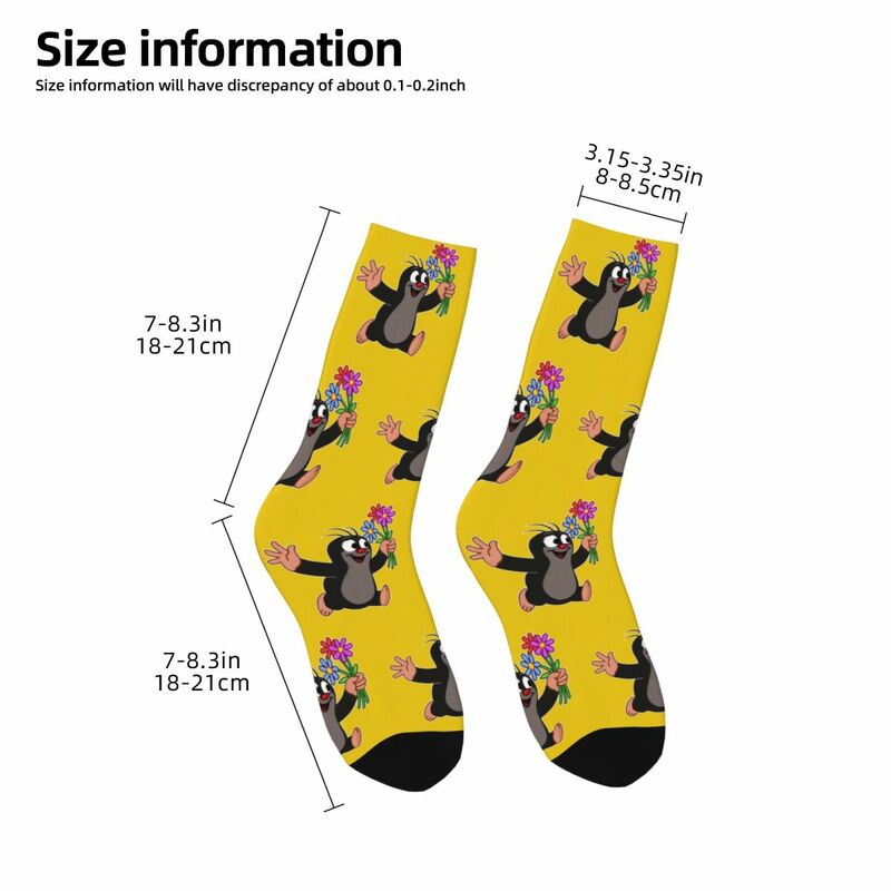 Unisex Impressão 3D Cozy Socks, Correndo Krtek Little Maulwurf, Interessante Quatro Estações Meias