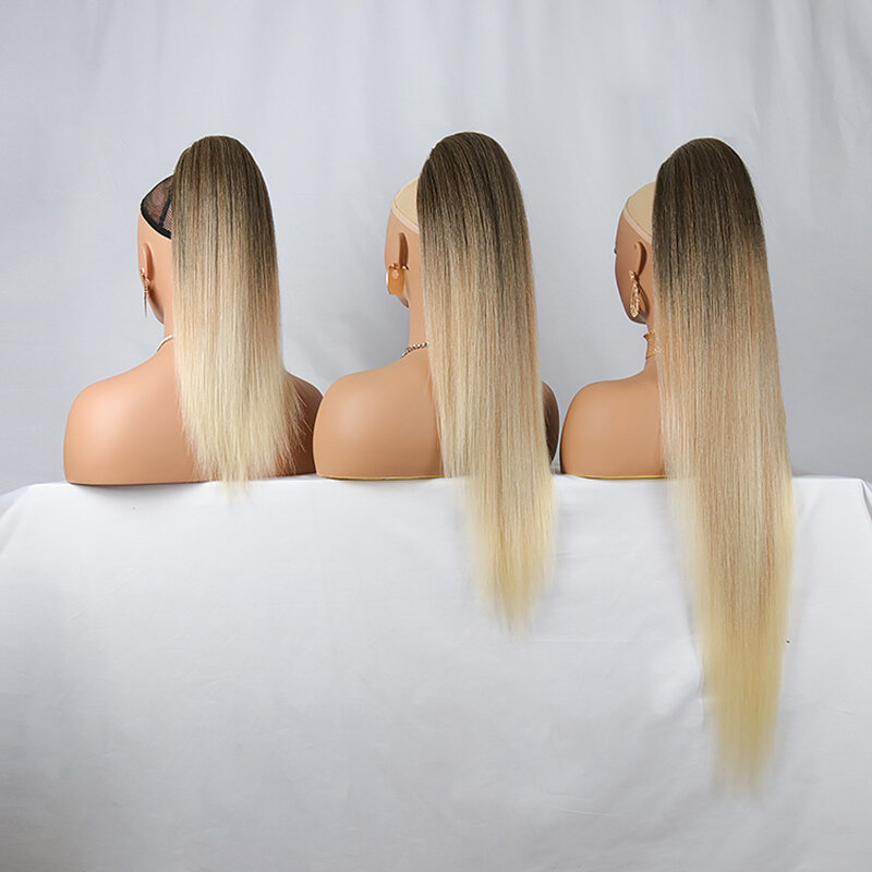Julianna сверхдлинные 36 дюймов Синтетические Kanekalon футуристические натуральные гладкие искусственные хвосты для наращивания волос