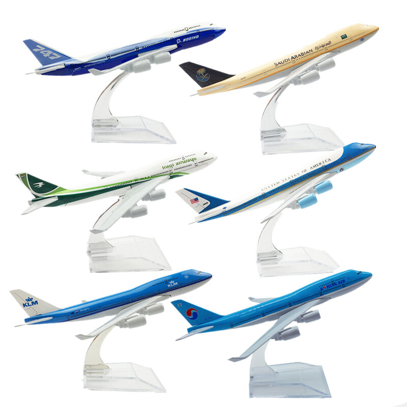 16CM samolot linie lotnicze Boeing B747 samolot odlewany Metal samolot modele na prezent kolekcjonerska