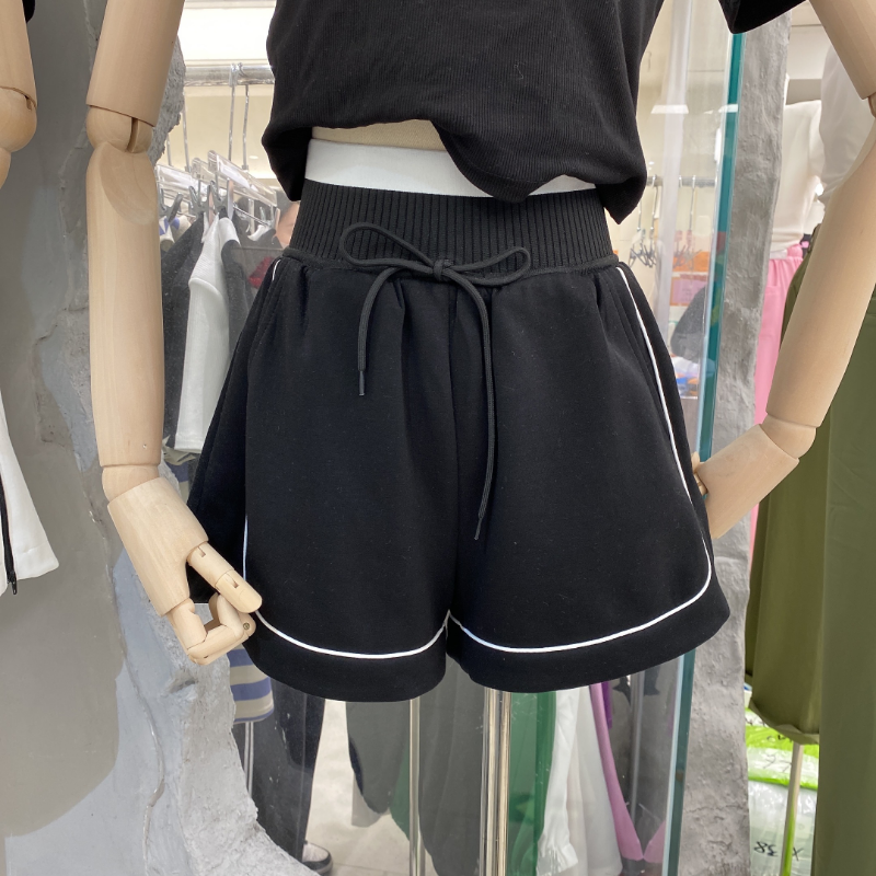 กางเกงขาสั้นผู้หญิง Sporty Simple All-Match แฟชั่นฤดูร้อน Breathable สไตล์เกาหลีสุภาพสตรี Empire Leisure Basic Patchwork Paneled ใหม่