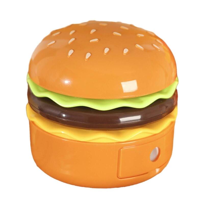 Lámpara de escritorio con forma de hamburguesa para niños, luz nocturna con sacapuntas oculto, ideal para regalo de cumpleaños, baño, estudio y pasillo