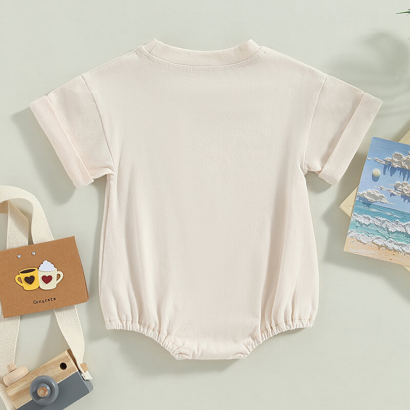 Unissex bebê menino menina cor sólida manga curta bolha macacão oversized camiseta bodysuit topo verão bebê macacões roupas