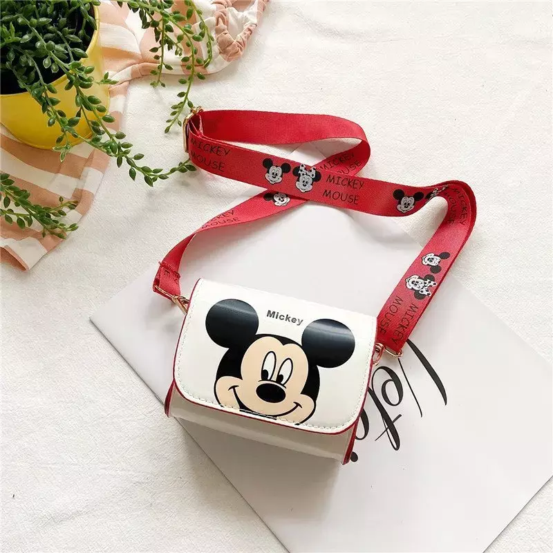 Tas bahu anak-anak Disney Mickey Minnie, tas selempang Mini kartun imut anak laki-laki dan perempuan, dompet koin modis