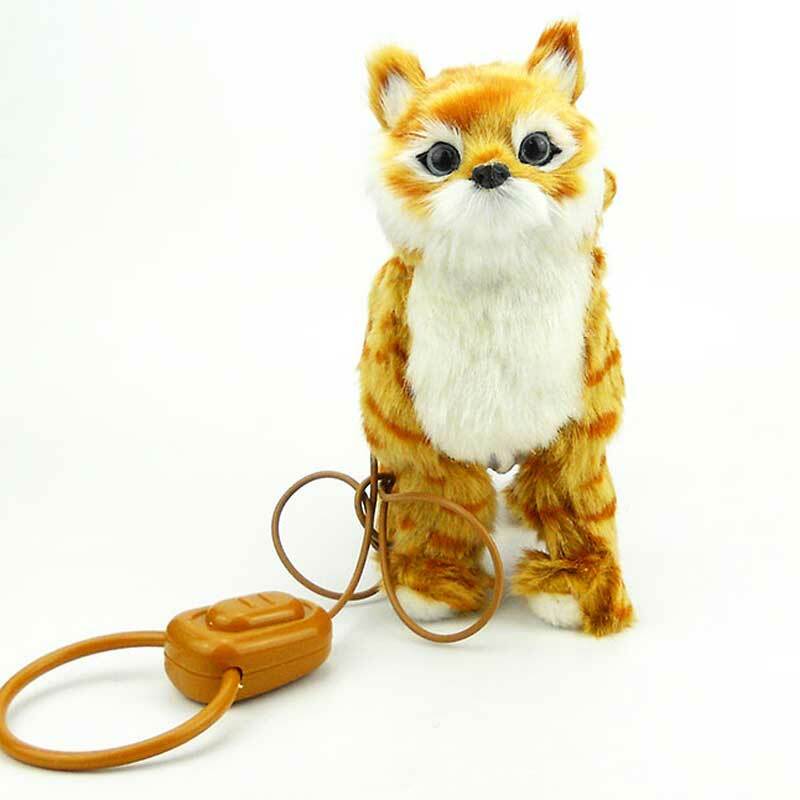 หุ่นยนต์อิเล็กทรอนิกส์แมวร้องเพลงสุนัขเดินไฟฟ้าลูกแมว Leash เพลง Kitty สัตว์เลี้ยงสัตว์น่ารักของเล่นเด็กของขวัญ