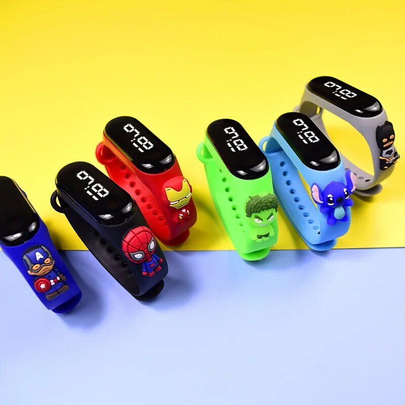 Marvel Children's Watch Fashion Cartoon Watches Electronic Digital LED Display Watches Waterproof Holiday Gift Kids Watches