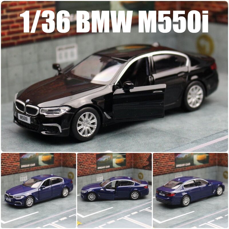 طراز سيارة لعبة BMW M550i 5 سلسلة للأطفال ، مدينة RMZ ، سبيكة دييكاست ، مجموعة سحب معدنية مصغرة ، هدية للأولاد ، طفل ،