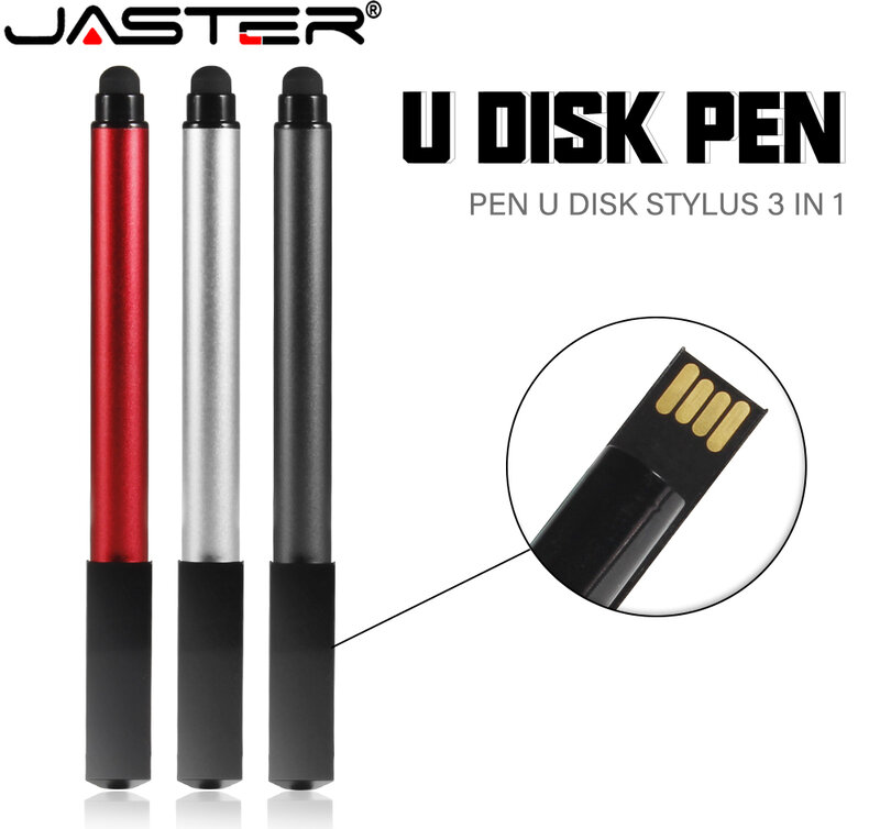 JASTER pamięć USB 64GB czarny wodoodporny Pendrive 8GB Pen drive czerwony Pendrive 16GB rysik do ekranu dotykowego 32GB urządzeń pamięci masowej