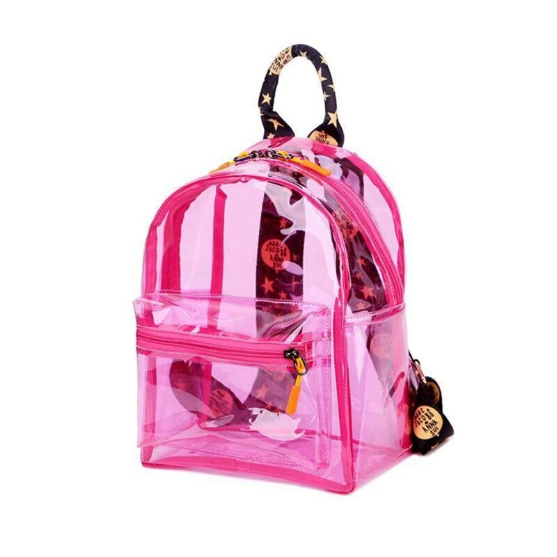 Women Backpack Bookbag Rucksack Casual Clear Large Capacity PVC Schoolbag