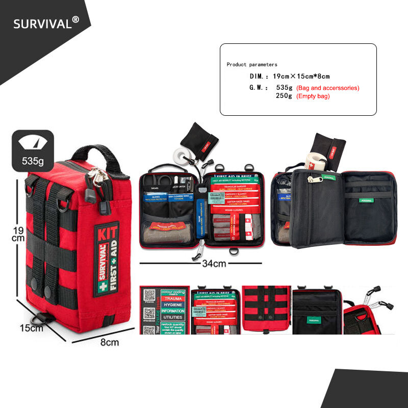 Empty First Aid Kits Gear Medical Trauma Supply Storage Bag Car Emergency Kits Lifeguard Rescue Equipment Military Survival Kit