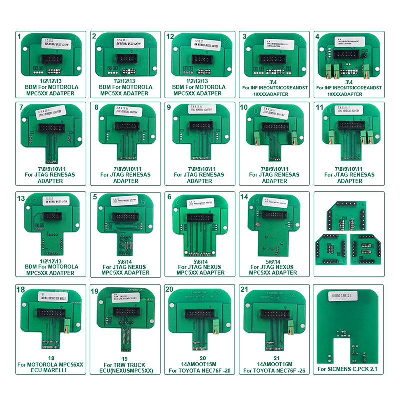 22 buah adaptor pemrograman BDM Set lengkap untuk adaptor Probe KTAG KESS FGTECH BDM100