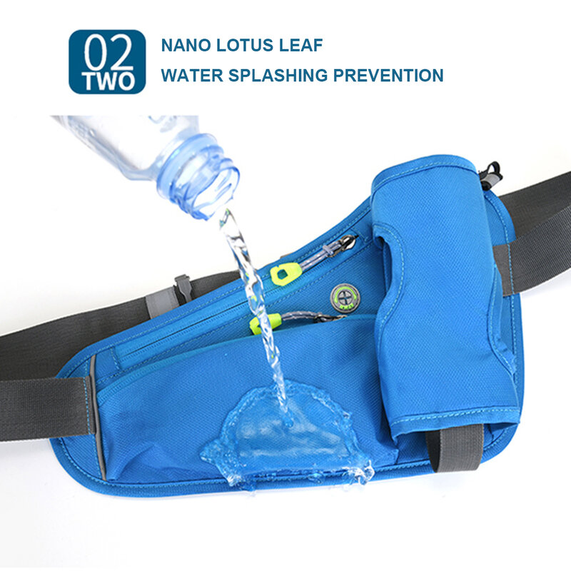 Paquete de cinturón de hidratación, riñonera reflectante para correr, gran capacidad, soporte para botella de agua, multifunción para correr y ciclismo