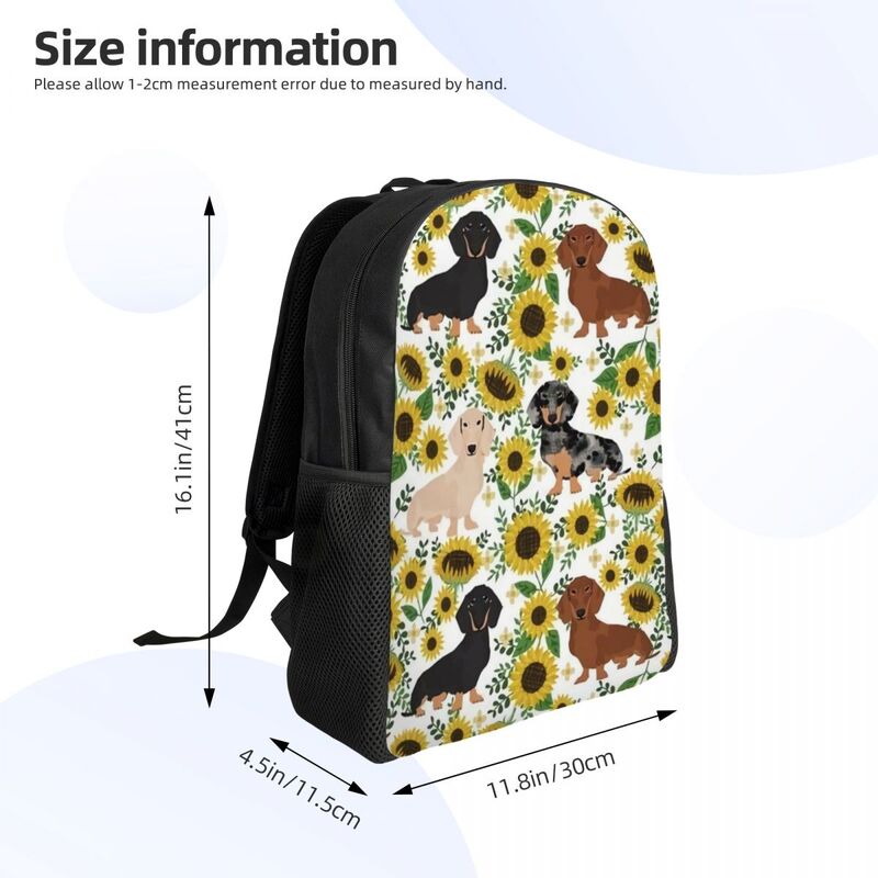 Badger sosis anjing ransel Laptop Pria Wanita tas buku kasual untuk siswa sekolah kuliah Dachshund tas anak anjing