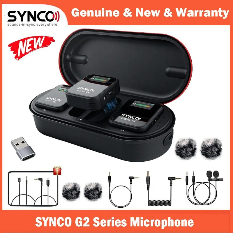 Microfono Wireless Synco serie G2 per Pc Home Studio Smartphone telefono scheda Audio portatile Mikrofon microfono a condensatore Video