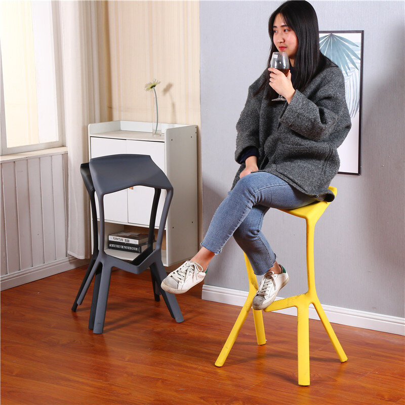 Nordic Plastic Stools Home Leisure Bedroom Ottomans Furniture Modern Girl Dressing Stool Creative Hotel Front Desk Chair