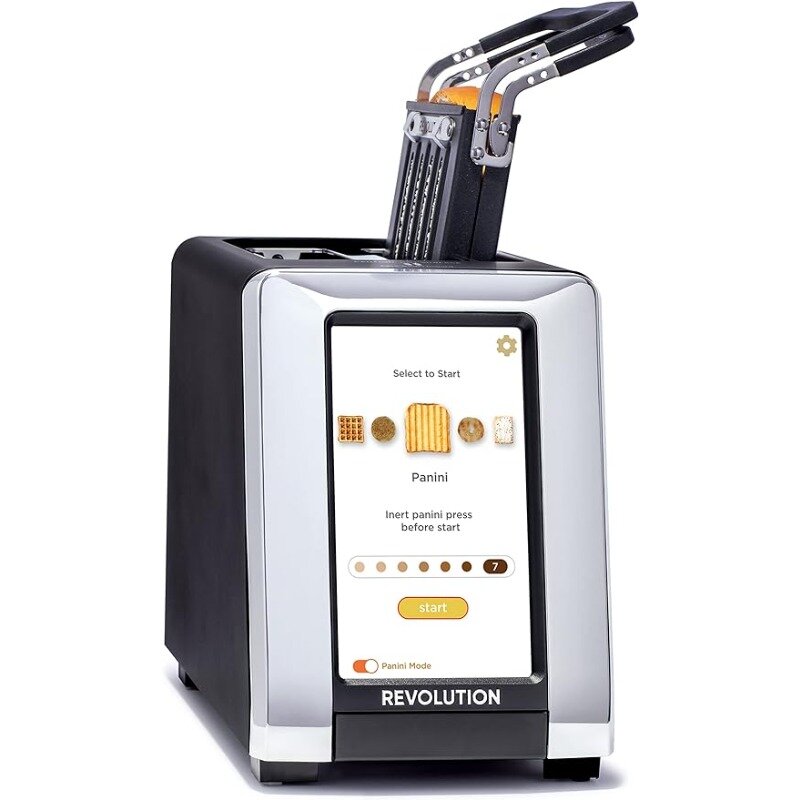 Revolution r180b Hochgeschwindigkeits-Touchscreen-Toaster, intelligenter Toaster mit patentierter Instaglo-Technologie und Revolution Toastie Panini-Presse