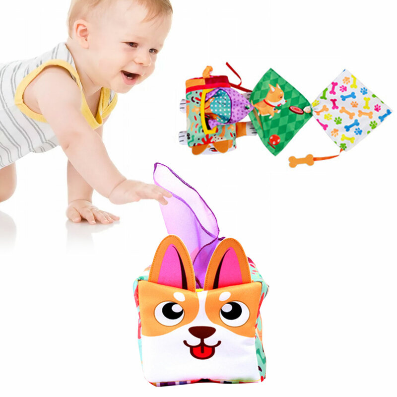 Boîte à mouchoirs magique pour bébé, jouets sensoriels pour nouveau-né, cadeaux pour nourrissons