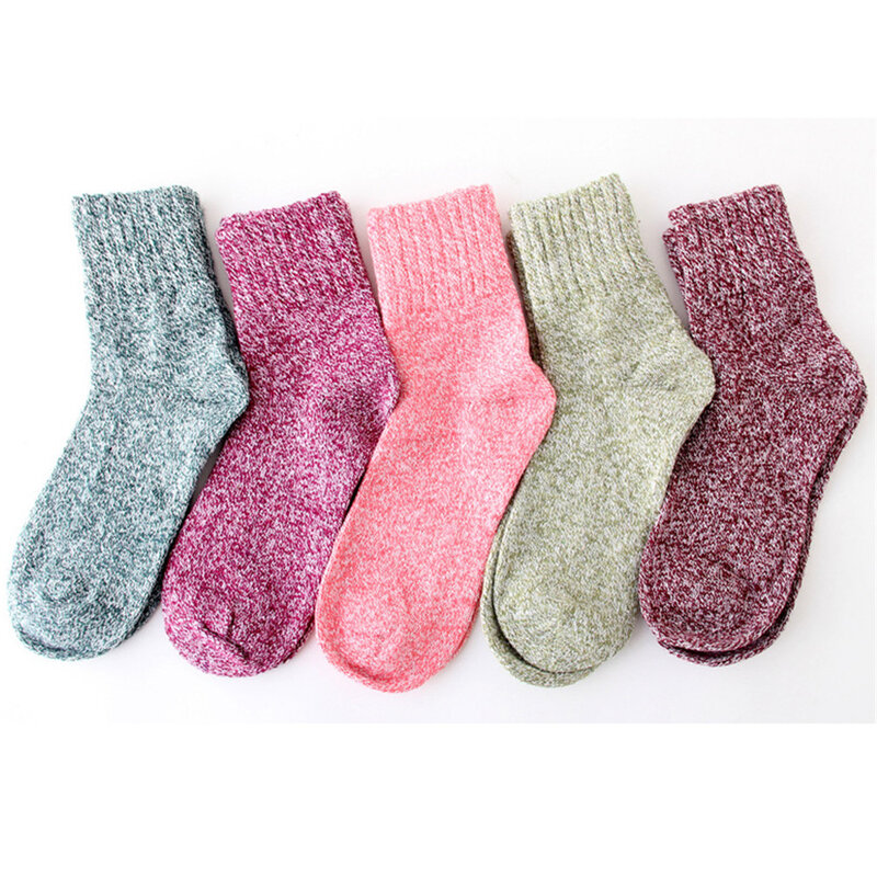 5 Paar Winter Herren Merinowolle Socken super dicke warme hochwertige Harajuku Retro Schnee lässig Frostschutz mittel Kaschmir Socken Männer neu