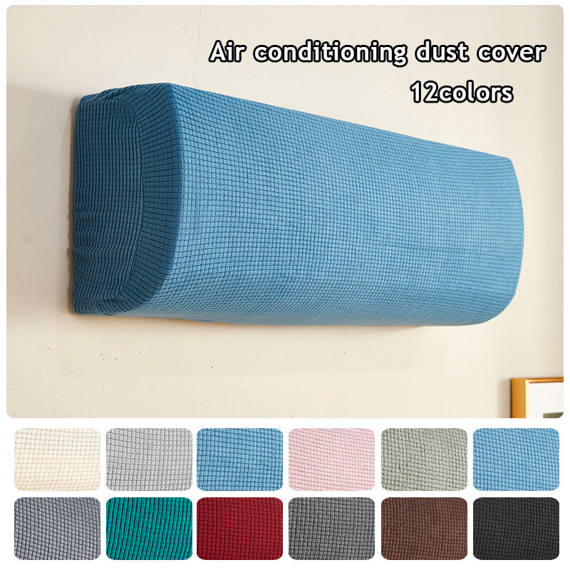 Cubierta antipolvo para aire acondicionado, Protector de lana Polar montado en la pared, de fácil limpieza, Color sólido