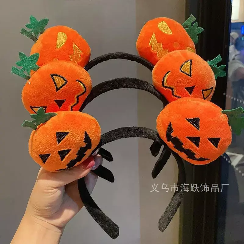 Halloween Funny Pumpkin Headband Happy Halloween Party DIY Cheer Thanksgiving Day Trick Or Treat Pumpkin Party Supplies
