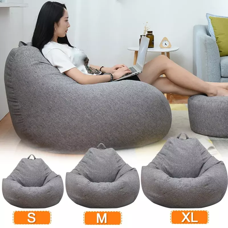 Duże małe leniwe sofy okładka krzesła bez wypełniacza pościel tkaniny leżak Seat Bean Bag Puff Puff Couch Tatami salon