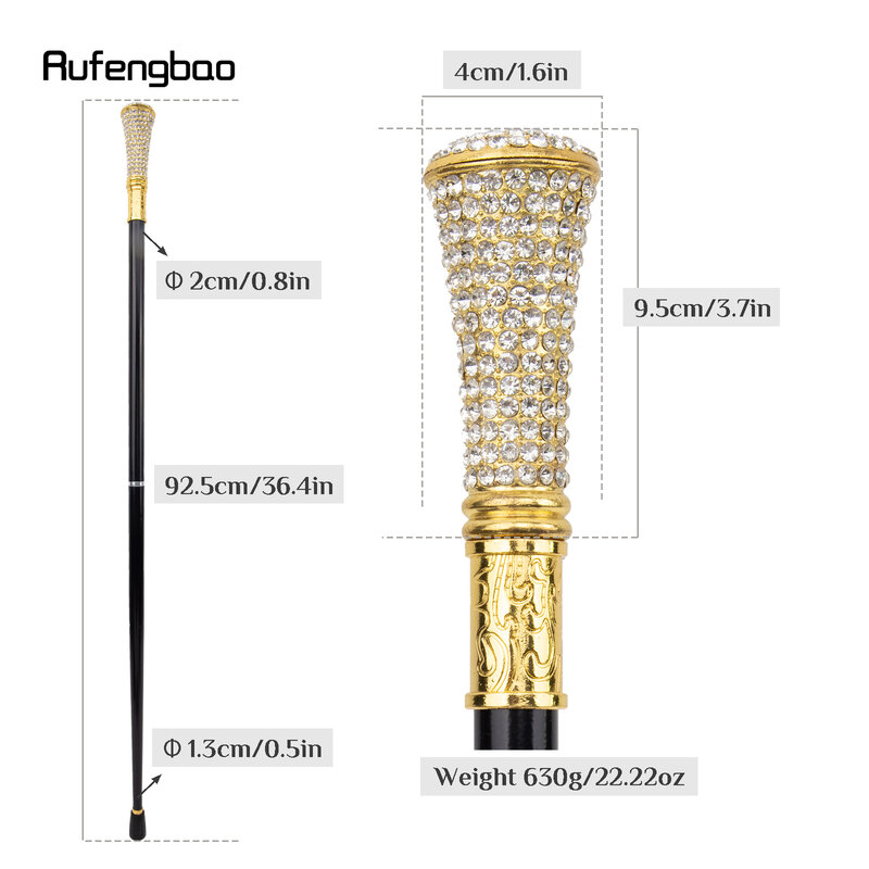 흰색 인조 다이아몬드 지팡이, 장식용 지팡이, 우아한 코스프레 지팡이, 패션, 신사, 92.5cm