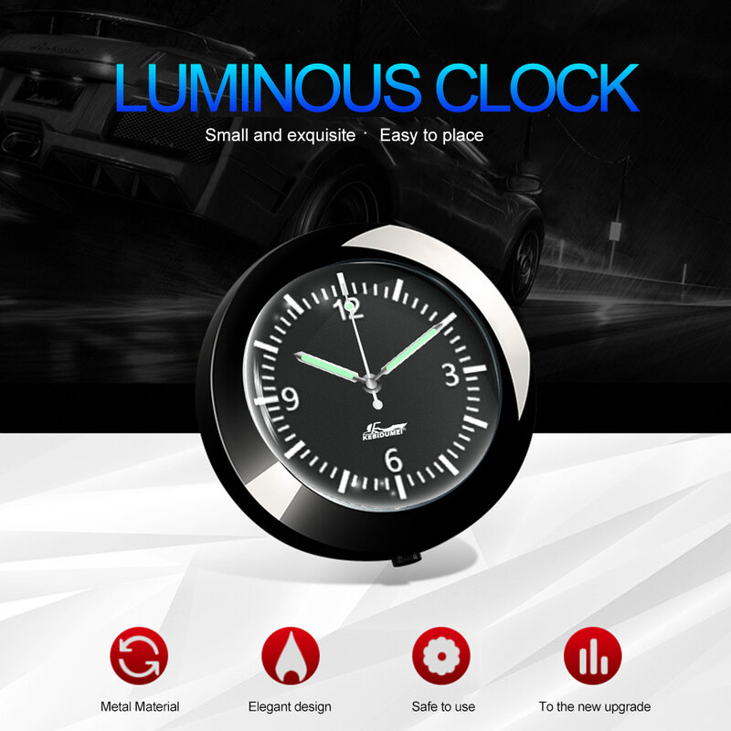 Car Clock Luminous Automobiles Internal Stick-On Mini Digital Watch Mechanics Quartz Clocks Auto Ornament Car Accessories