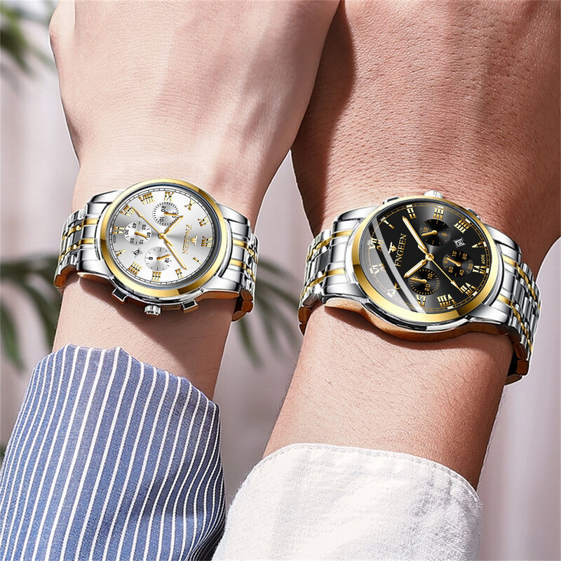 カップルの腕時計の男の女性の高級ブランド薄型フルメッシュシンプルなエレガント防水時計のカップルの恋人クォーツビジネス腕時計ギフト