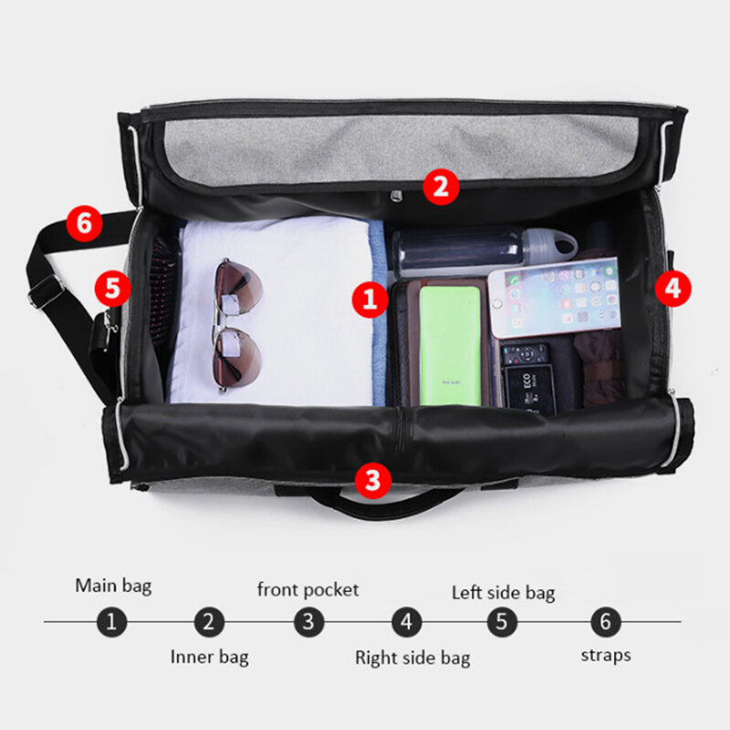 Portable Luxury Suit Storage Bag 2 in 1 Busines Travel Duffel Bag Men's Garment Bag Shoulder Trip Handbag Clothing Luggage Bag