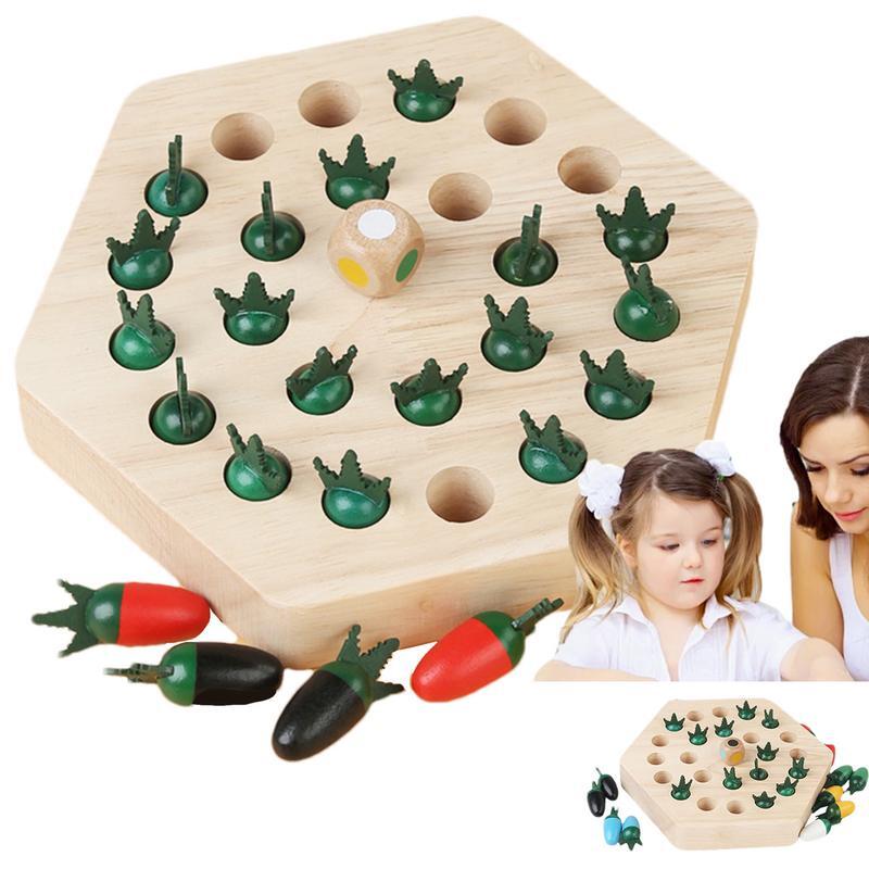 Permainan warna cocok untuk anak-anak, bentuk wortel warna cocok permainan memori perkembangan dini Montessori papan catur pendidikan