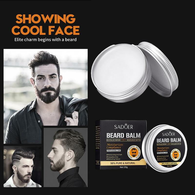 3PCSNatural Beard Balm Wax Moisturizing Smoothing Dashing Gentlemen Beard Groomed Charming Beard Styling Professional Care Cream