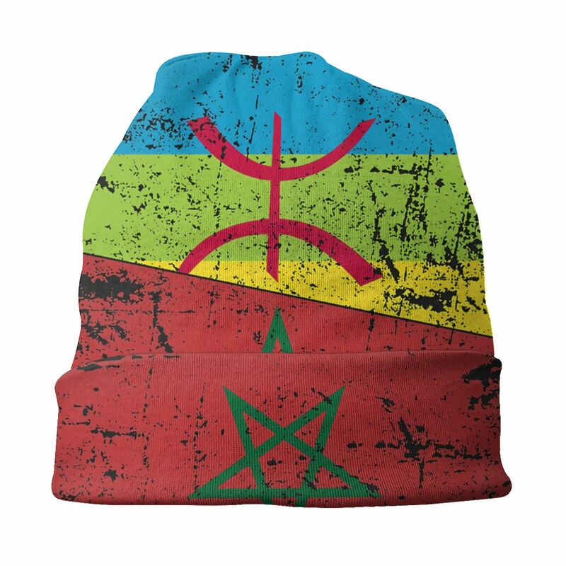 Amazingh-gorros finos con bandera marroquí para hombre y mujer, gorros de esquí para exteriores, gorros de capó
