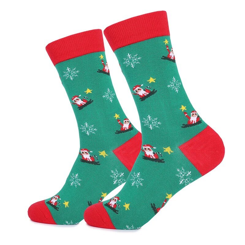 Calcetines de algodón peinado de tubo medio para hombre, medias coloridas de celosía, regalos de Navidad, nuevo diseño, Otoño e Invierno