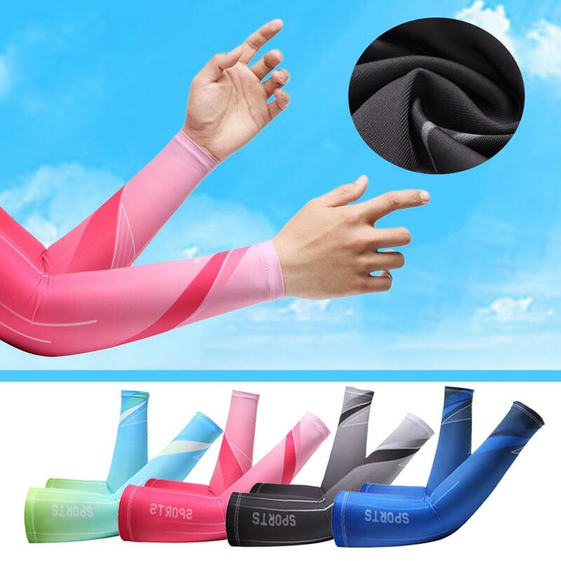 Cycling Ice Sleeve Driving Sun Protection Two-Tone Summer Sport Non-slip Outdoor Fishing Cover Sleeve Men's Arm Elastic Q3Z3
