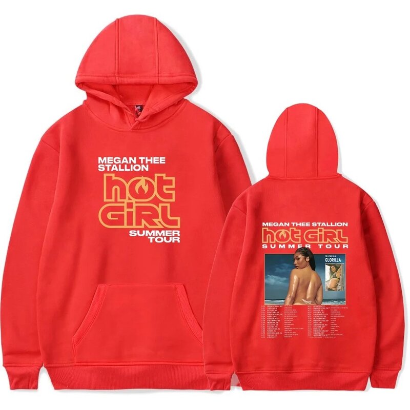 Megan Thee Stallion Hot Girl Summer Tour felpe con cappuccio Unisex HipHop stampato pullover a maniche lunghe Streetwear