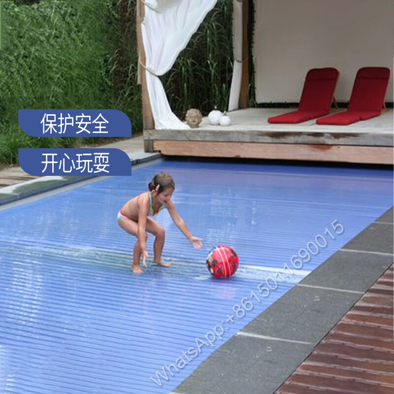 Couverture roulante de sécurité automatique pour piscine Villa privée, panneau flottant PC Intelligent, isolation et personnalisation anti-poussière