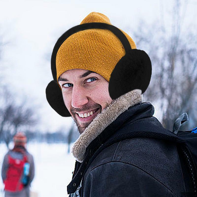 Penutup telinga musim dingin, penghangat telinga halus dapat dilipat pelindung telinga dapat dilepas lembut dan hangat untuk pria wanita dan anak-anak