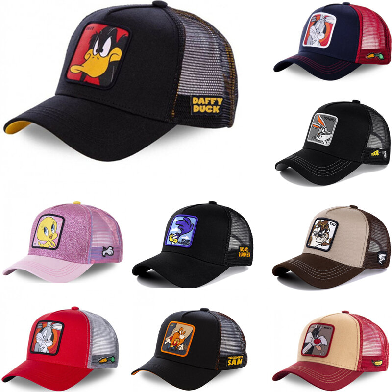 남녀공용 만화 스냅백 모자, 코튼 야구 모자, 힙합 아빠 메쉬 모자, 트럭 운전사 모자, 새로운 브랜드, 직송
