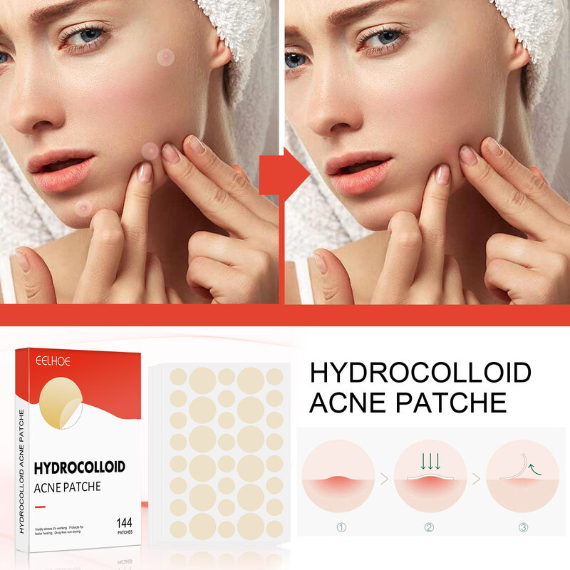 Hidrocolóide Acne Pimple Patch para Cobrir Espinhas e Manchões, Spot Adesivos para Rosto e Pele