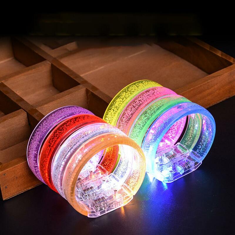 Lampu LED-Up gelang berkedip pergelangan tangan warna-warni bercahaya gelang pesta ulang tahun pernikahan dekorasi konser malam suasana alat peraga