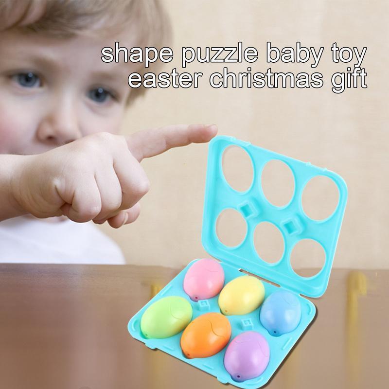 Passende Eier für Kinder Farbe & Formen passend Ei Spielzeug spielen Ei Formen Puzzle Set 6 Stück Ostereier Vorschule Feinmotorik