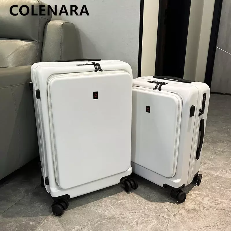COLENARA Business Suitcase 20 Inches Boarding Box PC Front Opening Laptop Trolley Case 24 Ladies Travel Bag Carry-on Luggage