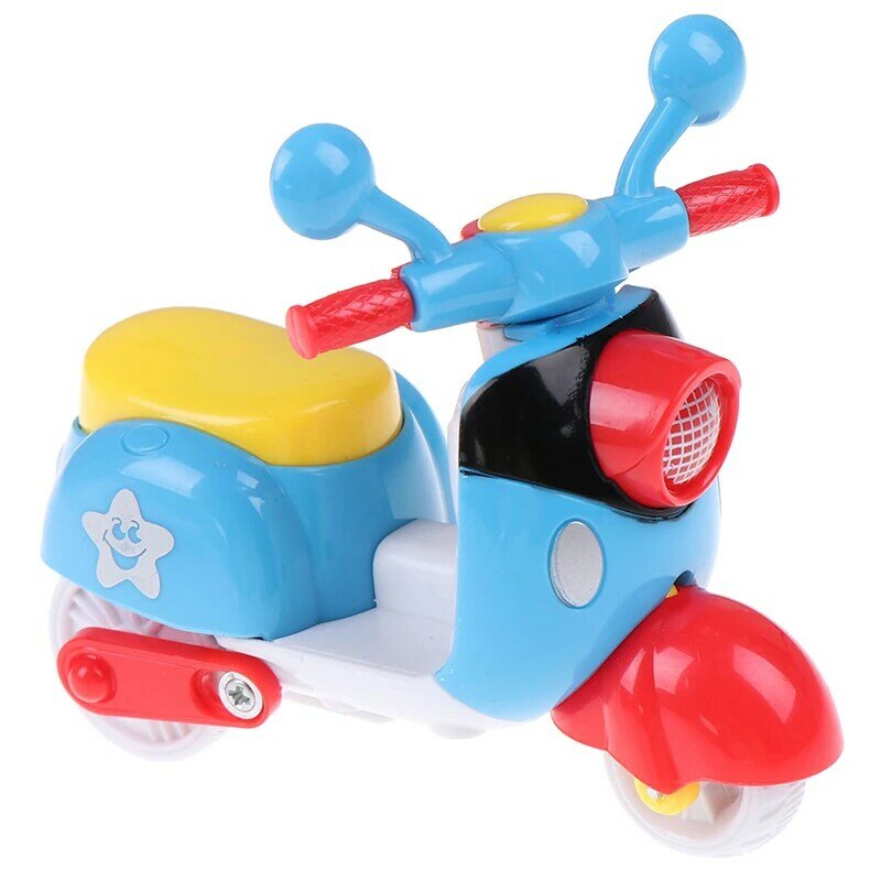 Mini motocicleta de inercia de plástico para niños, juguete de tirar hacia atrás, modelo fundido a presión, lindo