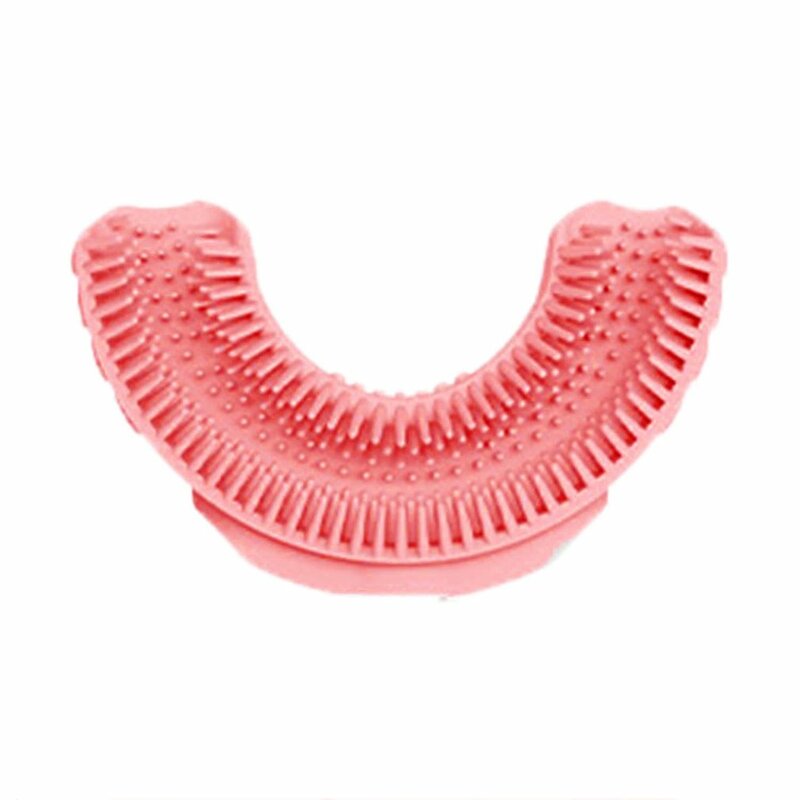 Cepillo de dientes de silicona con forma de U para niños, cepillo de dientes ultrasónico automático, cuidado de los dientes, lindo, dibujos animados, 360 grados