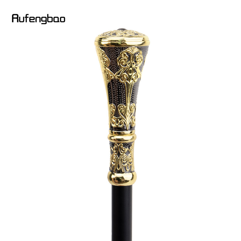 Golden Black Luxury Flower manico rotondo Fashion Walking Stick per Party decorativo bastone da passeggio elegante manopola Crosier manopola 93cm