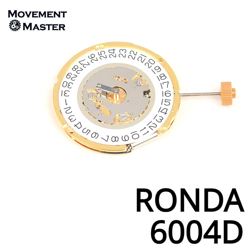 Szwajcarski oryginalny RONDA 6004D mechanizm kwarcowy 6004 2Hands zegarek z czujnikiem ruchu części zamienne do naprawy ruchu
